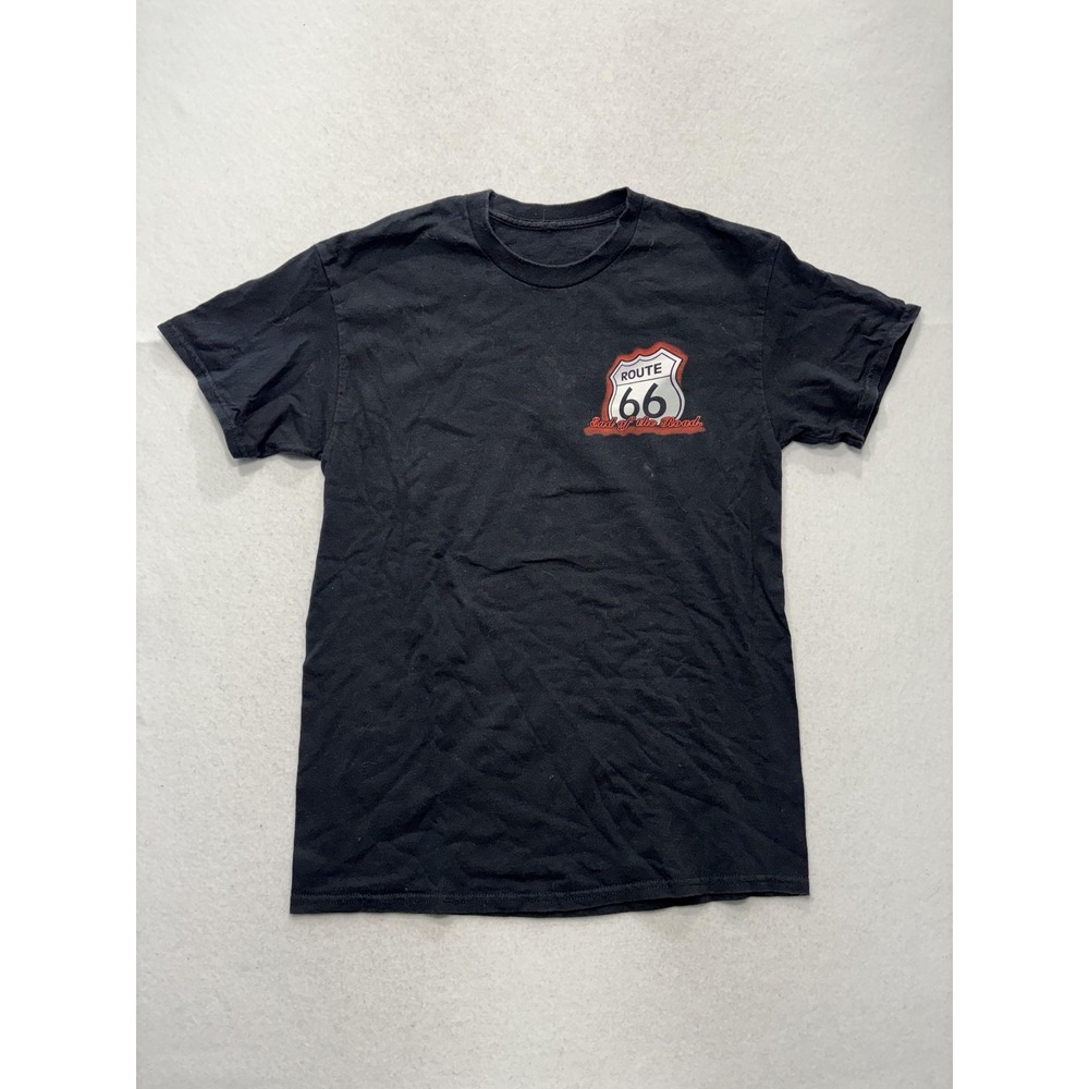 Route 66 Santa Monica Shirt Mens Small‎ Black End Of The Road Car Graphic Tee